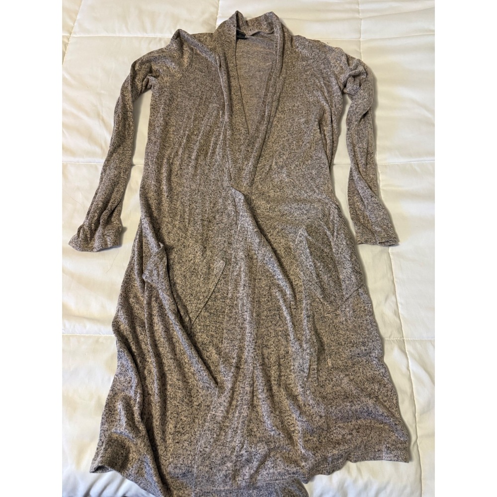 JM Fleurette Womens Marled Knit Longline Duster Cardigan Pockets  Medium